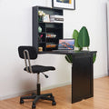 Wandklapptisch Computertisch Klappbarer Wandtisch Aus Holz 56,5 X 94,5 X 151 Cm Weiß/Schwarz