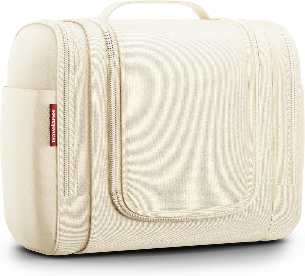 Kulturbeutel Zum Aufhängen, Damen/Herren, 7L, Crème-Beige | Große Kulturtasche Mit Haken: Kosmetiktasche, Waschtasche & Waschbeutel Für Reisen, Kinder & Erwachsene, Wasserabweisend