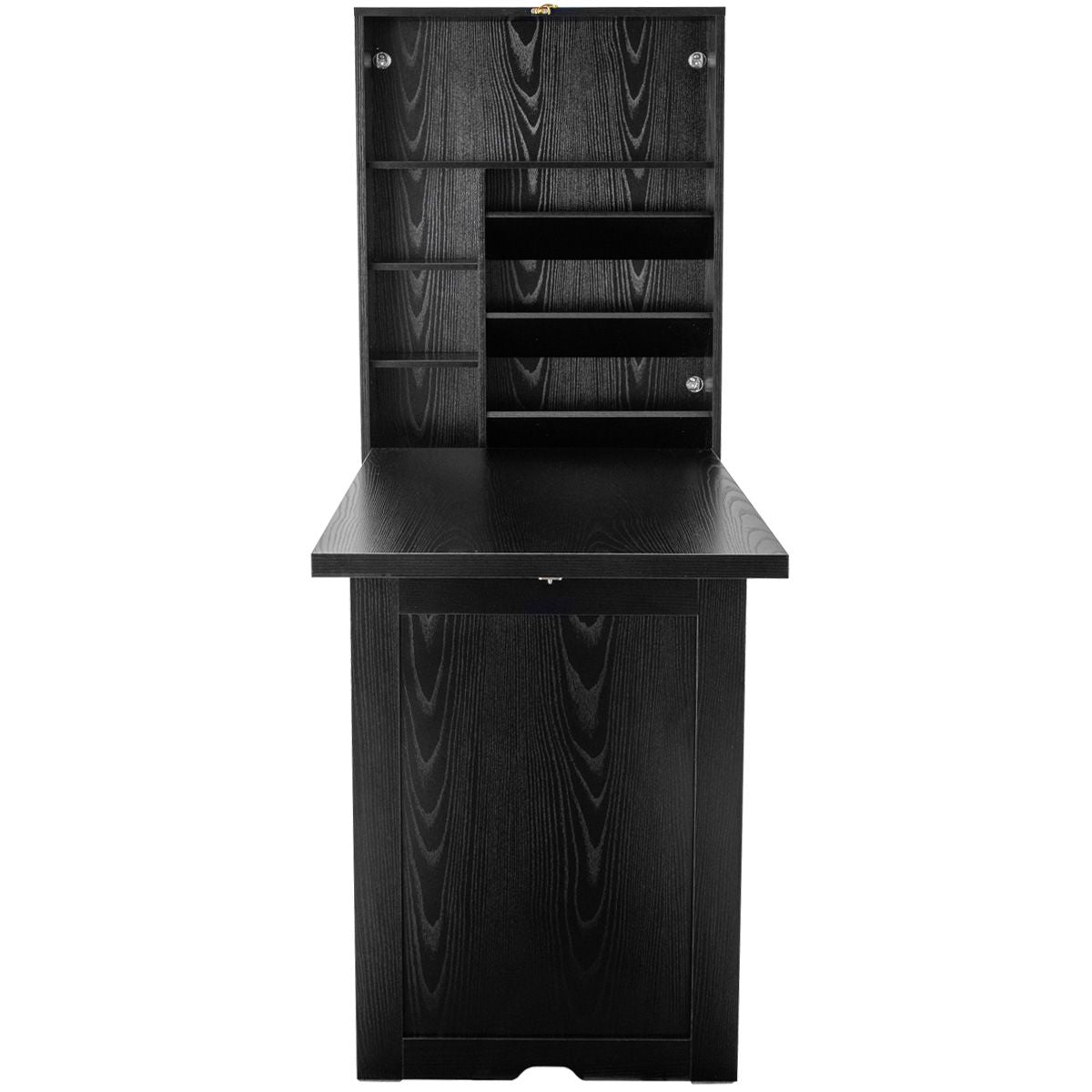 Wandklapptisch Computertisch Klappbarer Wandtisch Aus Holz 56,5 X 94,5 X 151 Cm Weiß/Schwarz