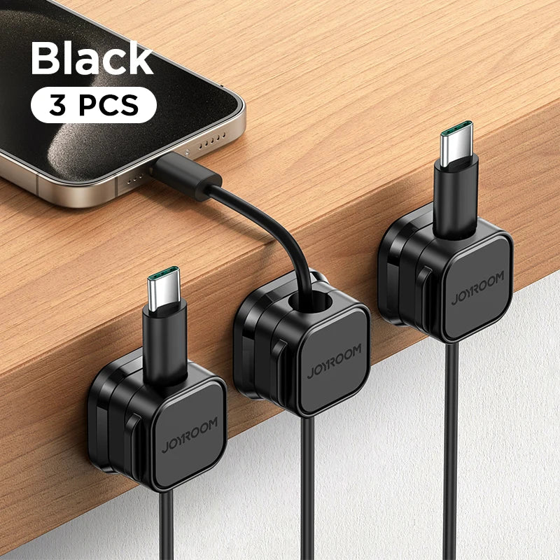 Magnetic Cable Clips Cable Smooth Adjustable Cord Holder Cable Management Wire Keeper under Desk Cable Organizer Holder