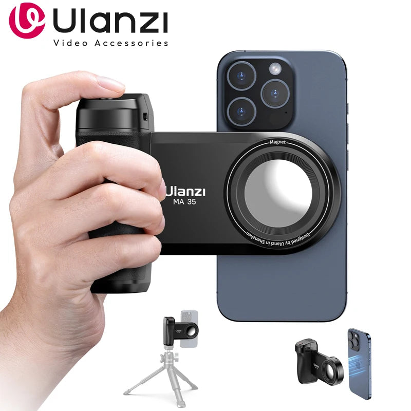 MA35 Phone Selfie Booster Handle Grip Bluetooth Photo Stabilizer Holder with Magsafe Shutter Release Iphone Mobile Stand
