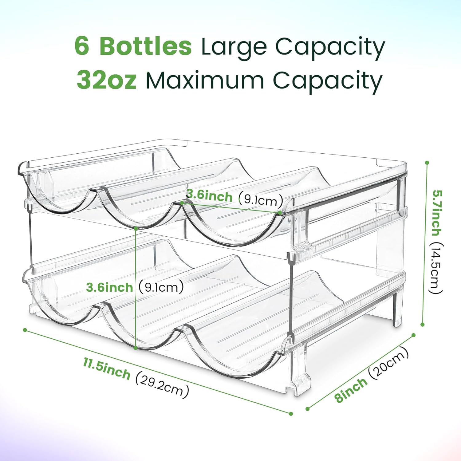 Water Bottle Organizer for Cabinet, Water Bottle Storage Organizer, 2 Packs Water Bottle Storage Rack, Water Bottle Holder for Cabinet, Stackable Water Bottle Storage Rack | 2 Packs Tumbler Organizer, Water Bottle Holder for Cabiner, Fridge, Kitchen, Desk