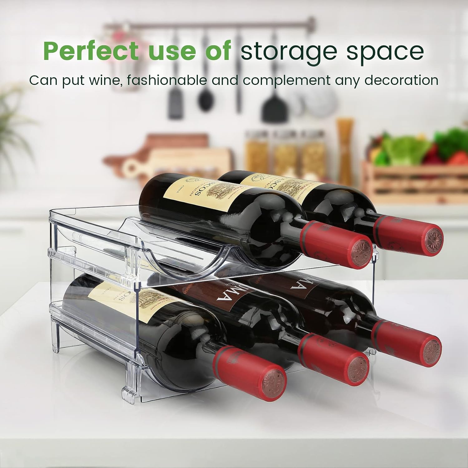 Water Bottle Organizer for Cabinet, Water Bottle Storage Organizer, 2 Packs Water Bottle Storage Rack, Water Bottle Holder for Cabinet, Stackable Water Bottle Storage Rack | 2 Packs Tumbler Organizer, Water Bottle Holder for Cabiner, Fridge, Kitchen, Desk