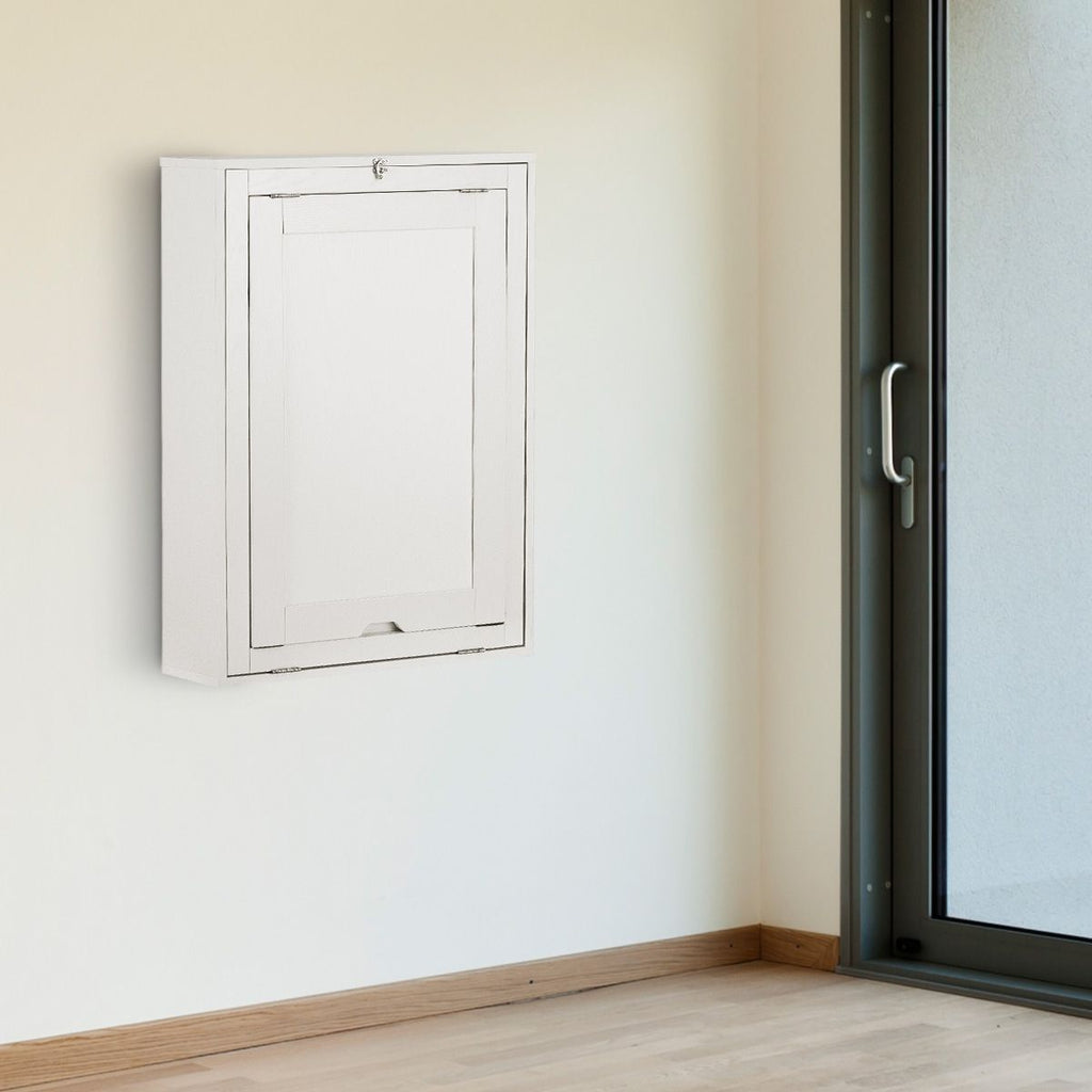 Wandklapptisch Computertisch Klappbarer Wandtisch Aus Holz 56,5 X 94,5 X 151 Cm Weiß/Schwarz