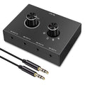 4 Way 3.5Mm Jack Audio Switcher Stereo Bi-Directional Audio Switch Splitter Box 4 in 1 Out / 4 in 1 Out with Mute Button