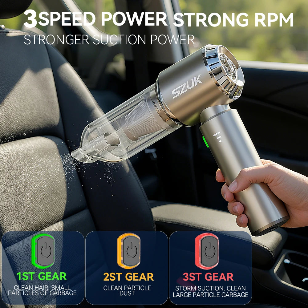 SZUK 18000PA Portable Vacuum Cleaner for Car  Dust Blower Cordless Handheld Car Vacuum Cleraner Powerful Mini Vacuum Cleaner