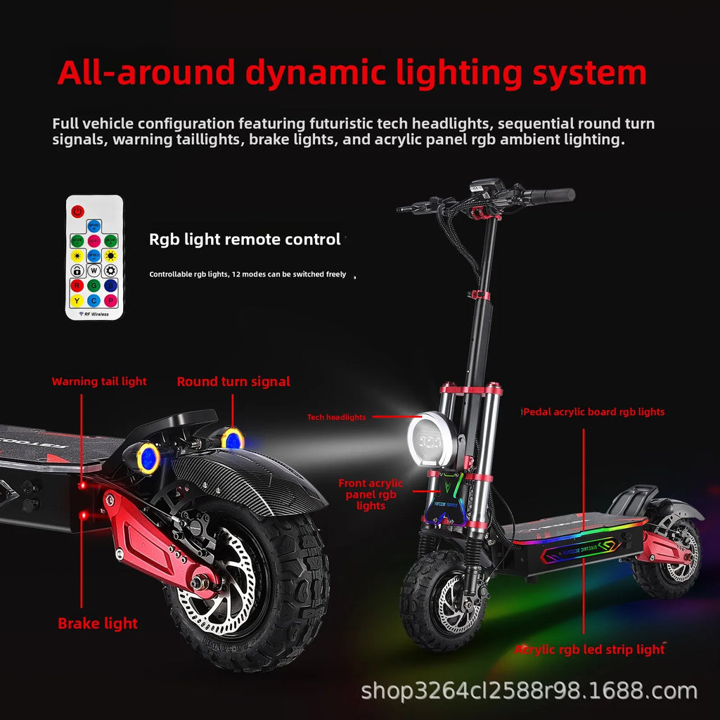 Sebo Technology S5-11 6000W Dual Motor Foldable Electric Scooter for Adults->65km/h Max Speed 100km Range Fat Tire NFC
