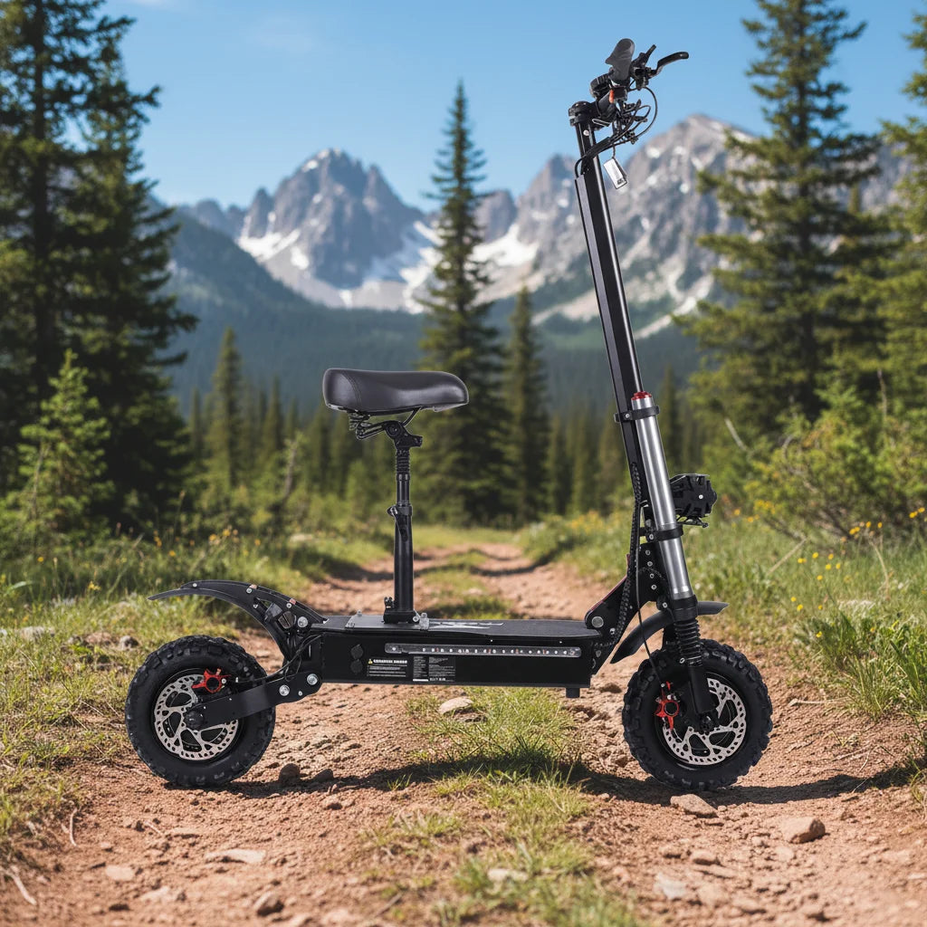 Dual Brushless Motor 3200W Lithium Battery Shock-Absorbing Long-Endurance 70-75KM Range Waterproof Foldable Electric Scooter