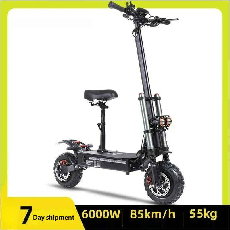 Dual Brushless Motor 3200W Lithium Battery Shock-Absorbing Long-Endurance 70-75KM Range Waterproof Foldable Electric Scooter