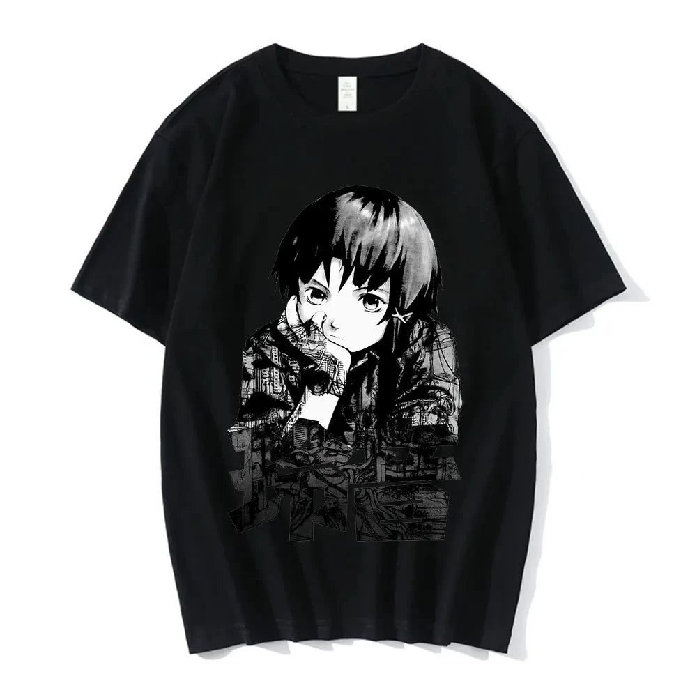 Anime Serielle Experimente Lain T-Shirt Männer Frauen Grafik T Shirts Unisex Iwakura Manga Mädchen Sci Fi Kurzarm T Tops 62463