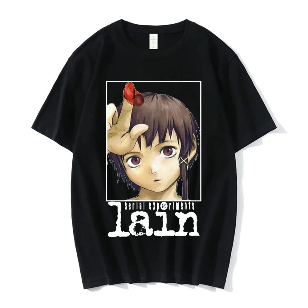 Anime Serielle Experimente Lain T-Shirt Männer Frauen Grafik T Shirts Unisex Iwakura Manga Mädchen Sci Fi Kurzarm T Tops 62463