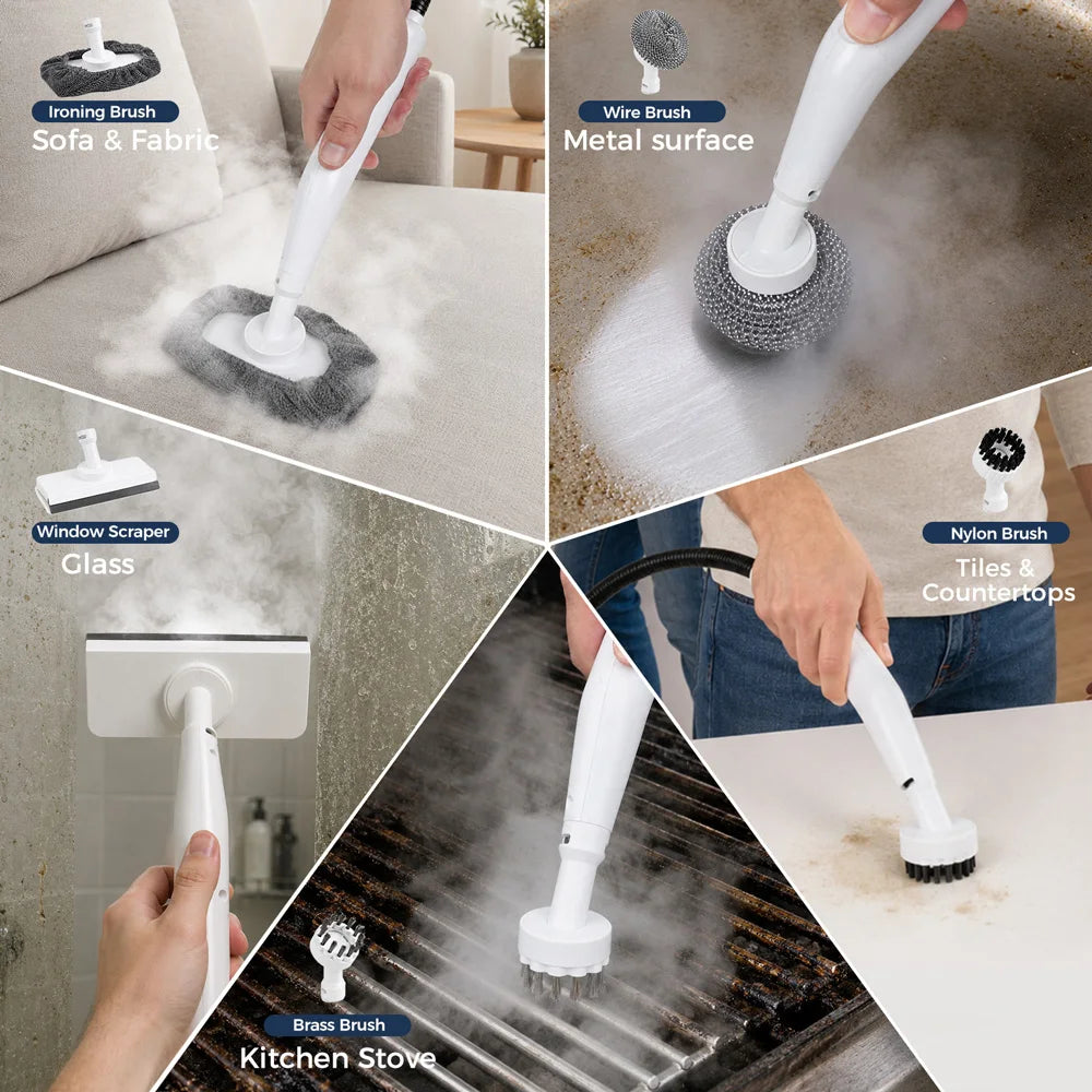 ROUNY 1200W Steam Cleaner, 1L Handheld High Pressure Steamer with Fast 15s Heat-Up and 3.5bar Steam for Multi-Surface Home Clean