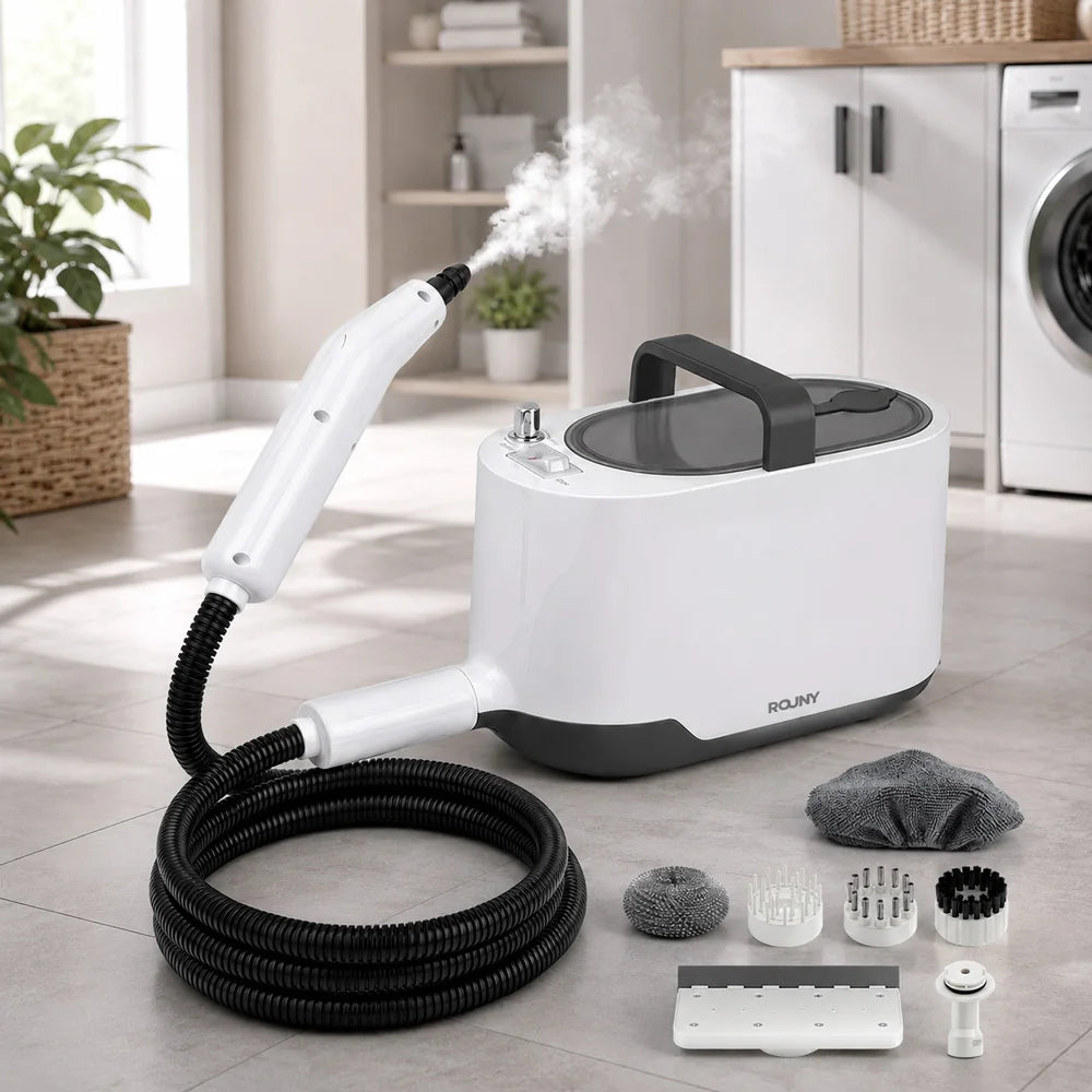 ROUNY 1200W Steam Cleaner, 1L Handheld High Pressure Steamer with Fast 15s Heat-Up and 3.5bar Steam for Multi-Surface Home Clean