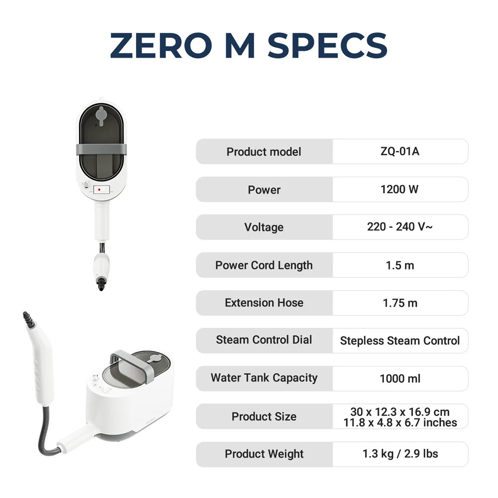ROUNY 1200W Steam Cleaner, 1L Handheld High Pressure Steamer with Fast 15s Heat-Up and 3.5bar Steam for Multi-Surface Home Clean