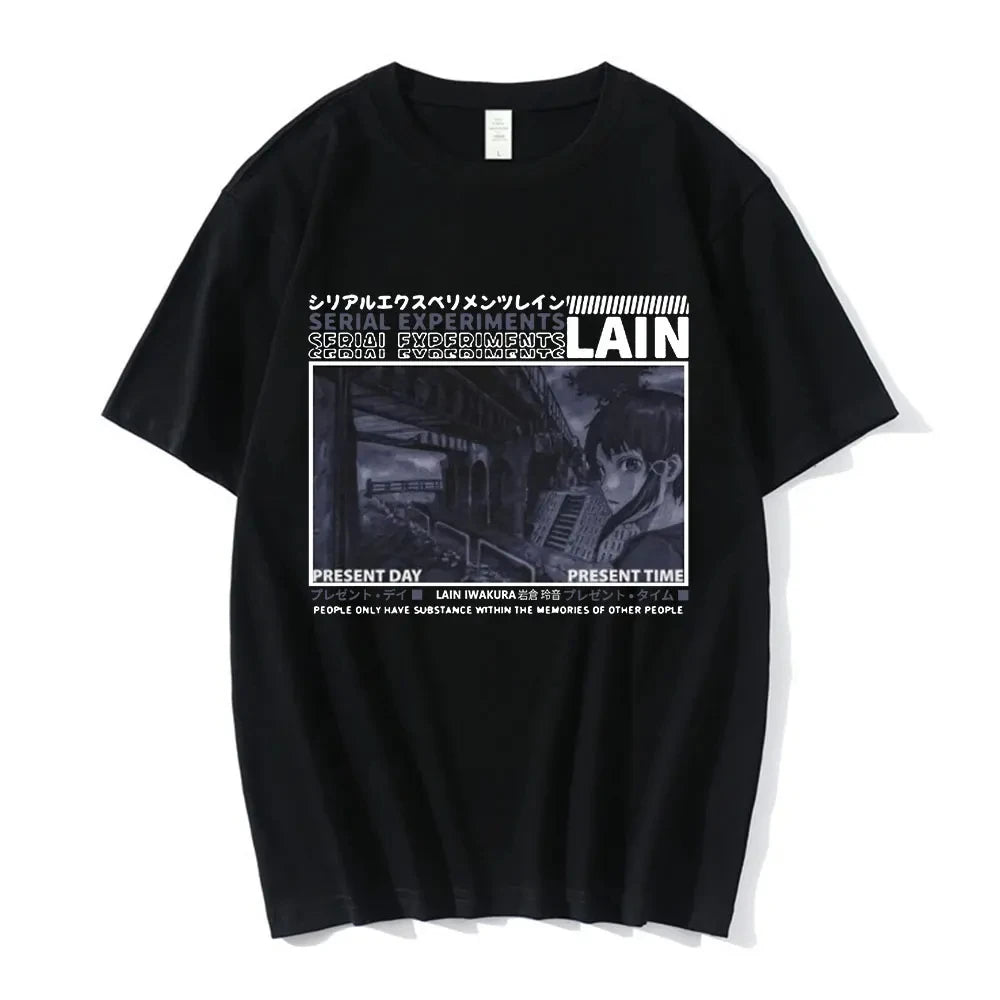Anime Serielle Experimente Lain T-Shirt Männer Frauen Grafik T Shirts Unisex Iwakura Manga Mädchen Sci Fi Kurzarm T Tops 62463