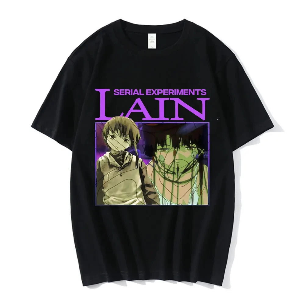 Anime Serielle Experimente Lain T-Shirt Männer Frauen Grafik T Shirts Unisex Iwakura Manga Mädchen Sci Fi Kurzarm T Tops 62463