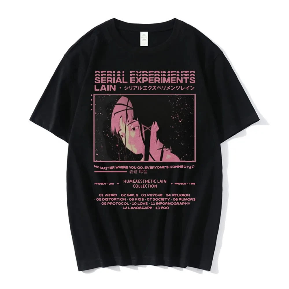 Anime Serielle Experimente Lain T-Shirt Männer Frauen Grafik T Shirts Unisex Iwakura Manga Mädchen Sci Fi Kurzarm T Tops 62463