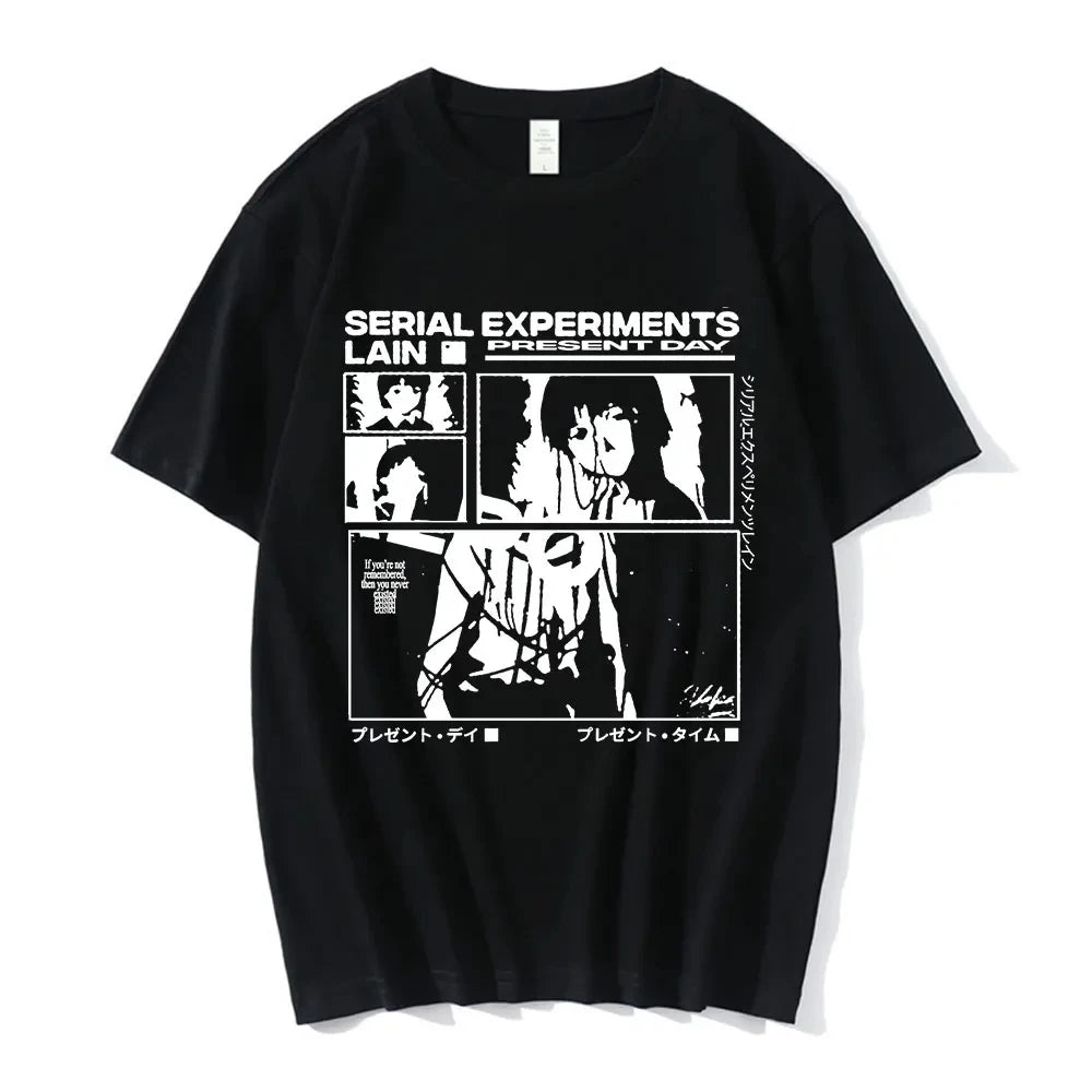 Anime Serielle Experimente Lain T-Shirt Männer Frauen Grafik T Shirts Unisex Iwakura Manga Mädchen Sci Fi Kurzarm T Tops 62463