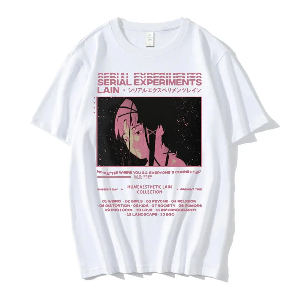 Anime Serielle Experimente Lain T-Shirt Männer Frauen Grafik T Shirts Unisex Iwakura Manga Mädchen Sci Fi Kurzarm T Tops 62463