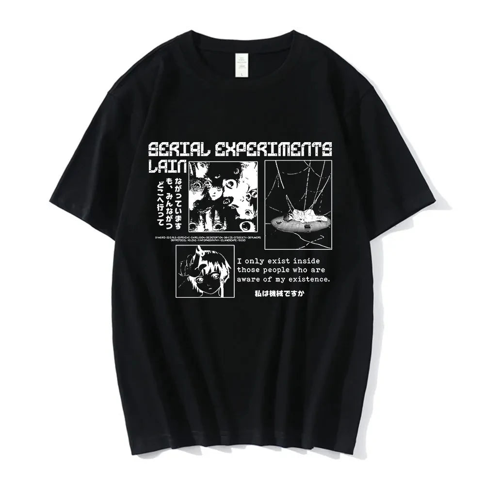 Anime Serielle Experimente Lain T-Shirt Männer Frauen Grafik T Shirts Unisex Iwakura Manga Mädchen Sci Fi Kurzarm T Tops 62463
