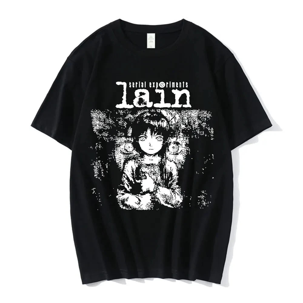 Anime Serielle Experimente Lain T-Shirt Männer Frauen Grafik T Shirts Unisex Iwakura Manga Mädchen Sci Fi Kurzarm T Tops 62463