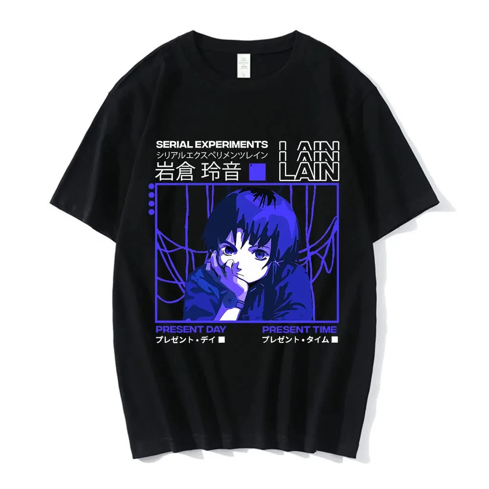 Anime Serielle Experimente Lain T-Shirt Männer Frauen Grafik T Shirts Unisex Iwakura Manga Mädchen Sci Fi Kurzarm T Tops 62463