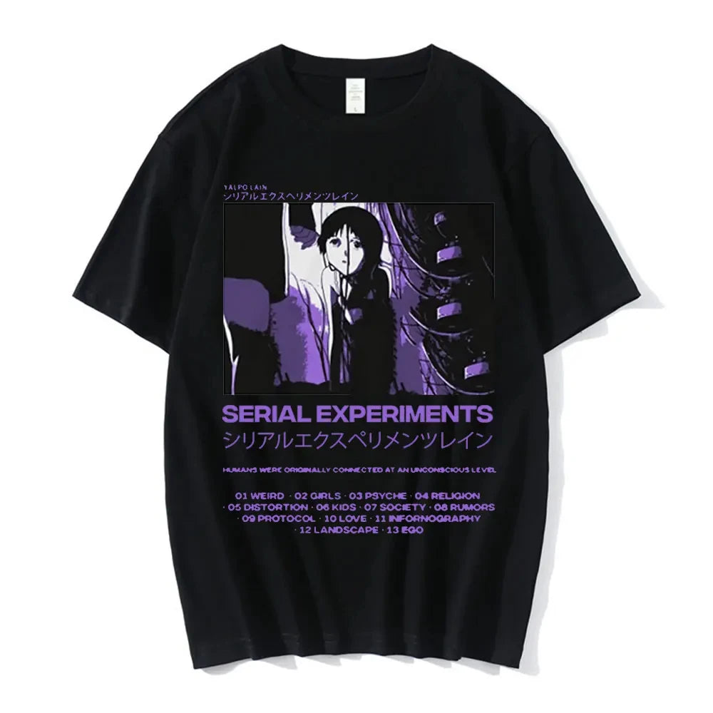 Anime Serielle Experimente Lain T-Shirt Männer Frauen Grafik T Shirts Unisex Iwakura Manga Mädchen Sci Fi Kurzarm T Tops 62463