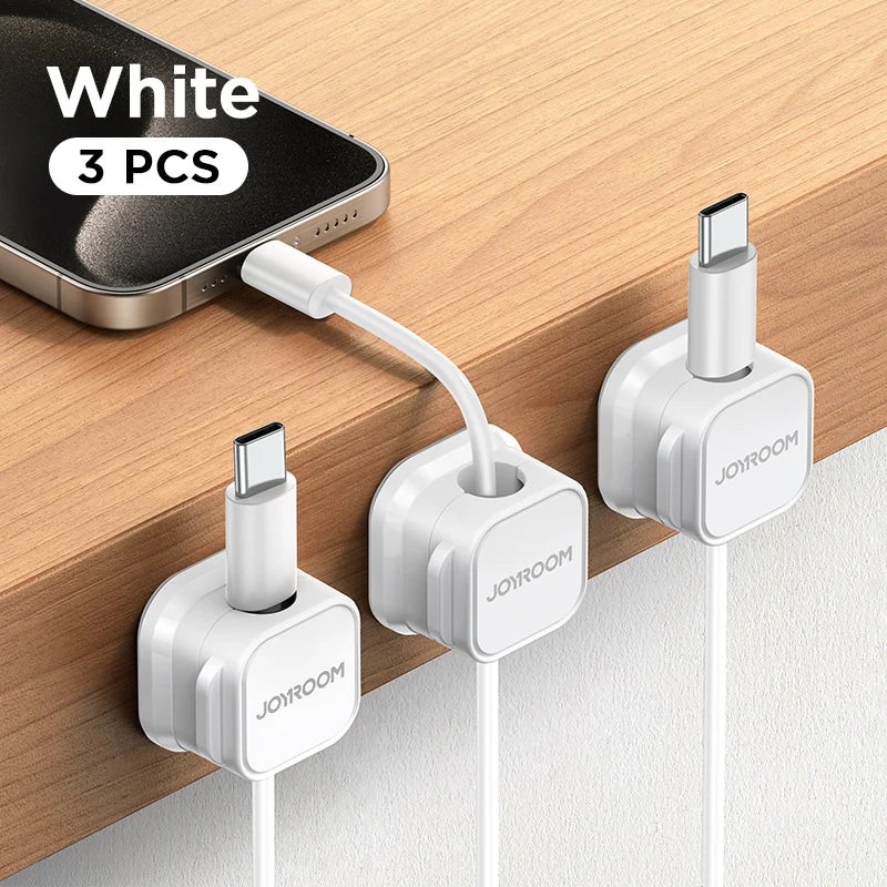 Magnetic Cable Clips Cable Smooth Adjustable Cord Holder Cable Management Wire Keeper under Desk Cable Organizer Holder