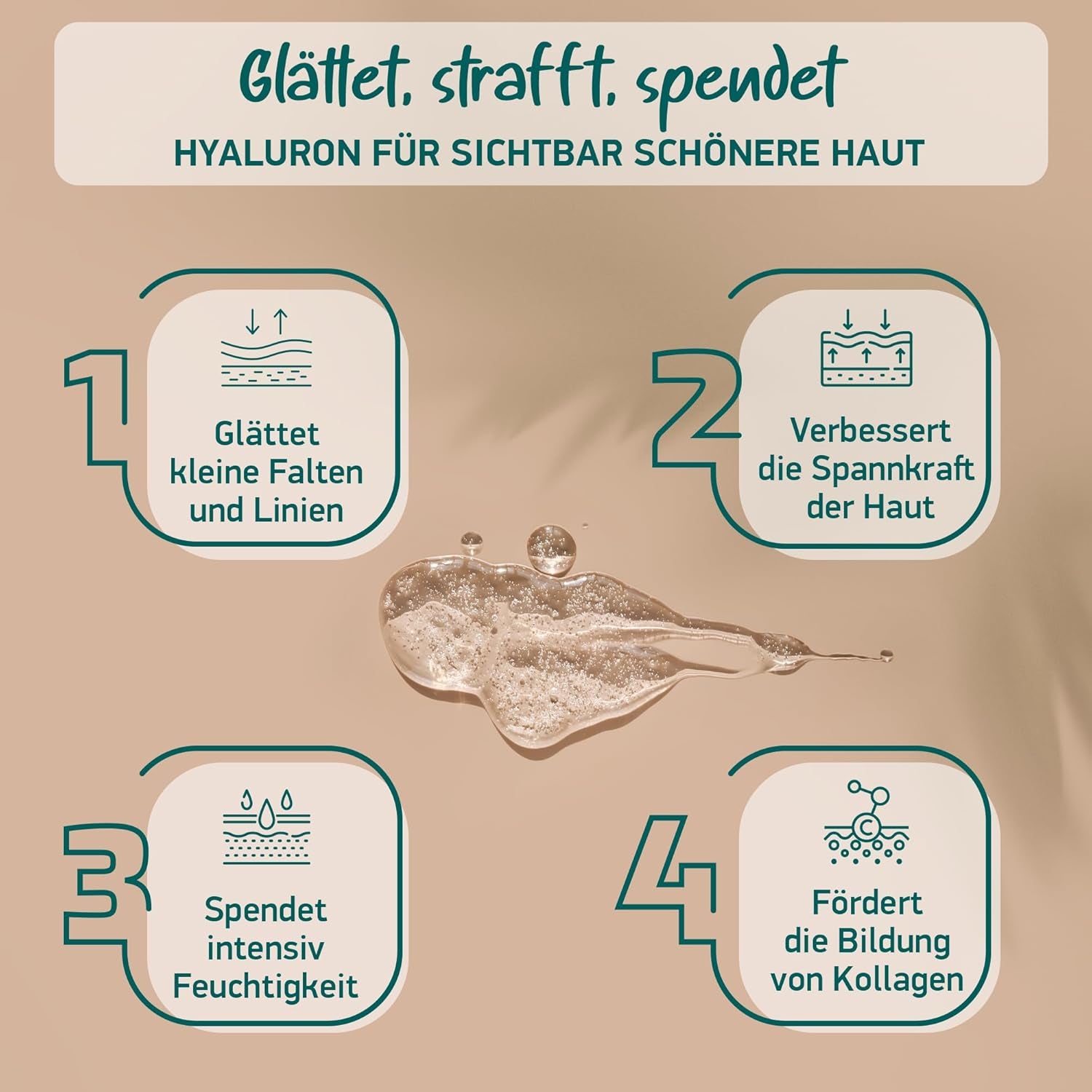 Bio Hyaluron Serum Hochdosiert - Beste Hyaluronsäure (Oligo) - 8-Fach Anti-Falten-Komplex- Mit 4 Hyalurongrößen - Frei Von Alkohol & Parfüm 100Ml - Hyaluronsäure Serum
