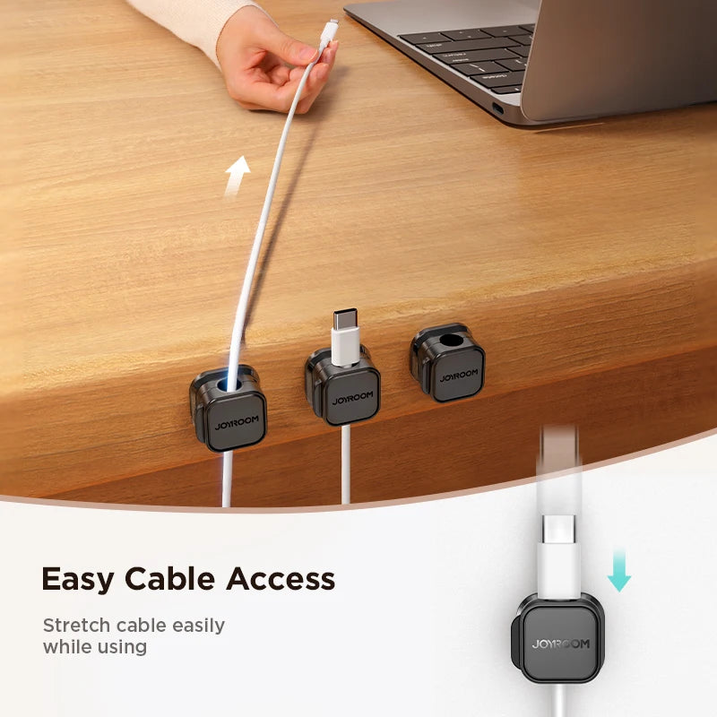 Magnetic Cable Clips Cable Smooth Adjustable Cord Holder Cable Management Wire Keeper under Desk Cable Organizer Holder