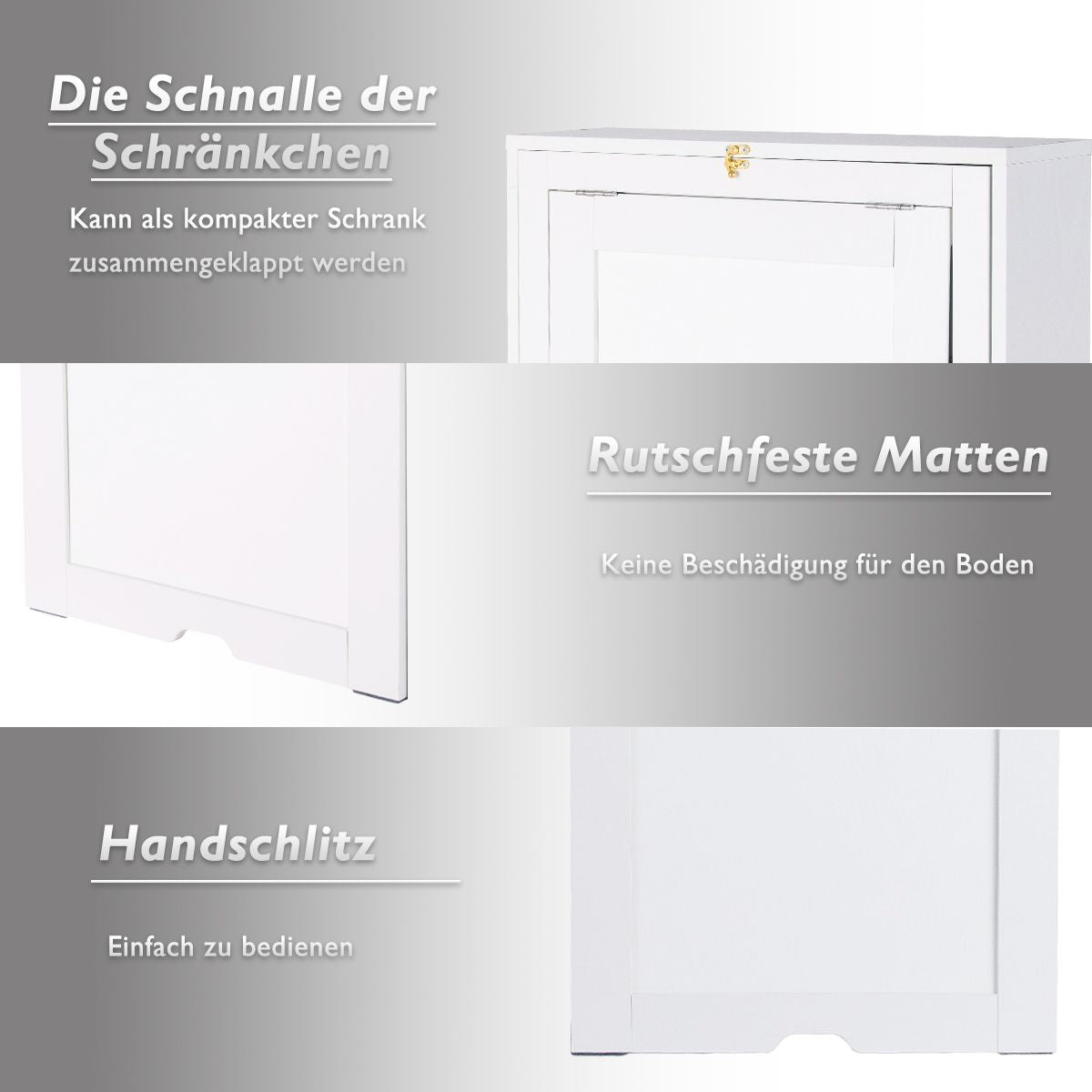 Wandklapptisch Computertisch Klappbarer Wandtisch Aus Holz 56,5 X 94,5 X 151 Cm Weiß/Schwarz