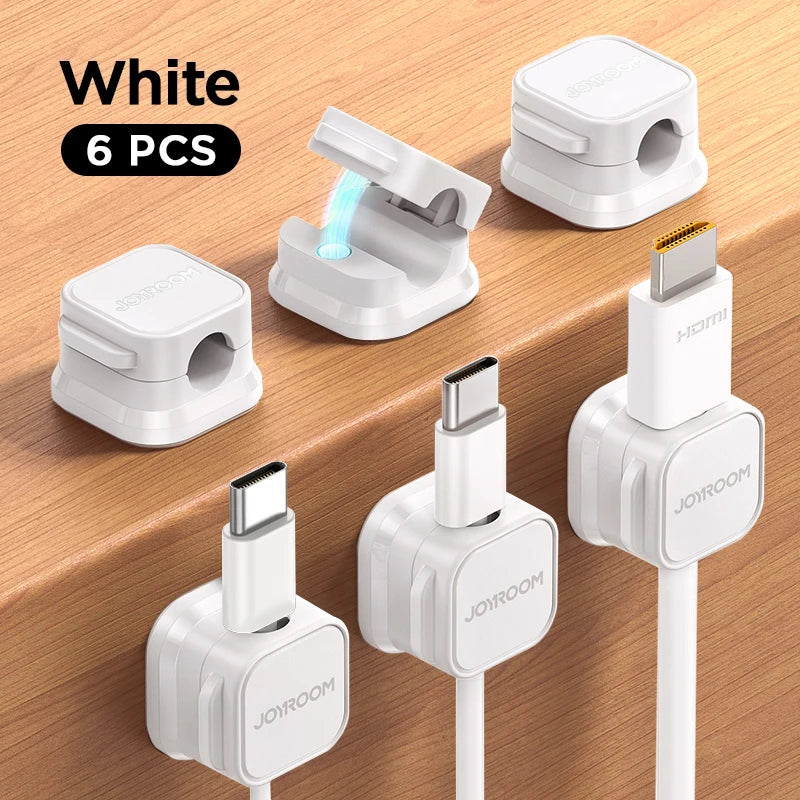 Magnetic Cable Clips Cable Smooth Adjustable Cord Holder Cable Management Wire Keeper under Desk Cable Organizer Holder